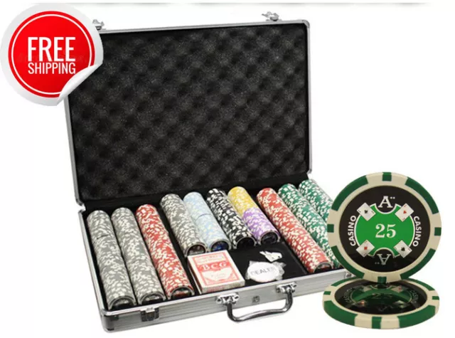 Mrc Poker 650Pcs 14G Ace Casino Poker Chips Set With Alum Case