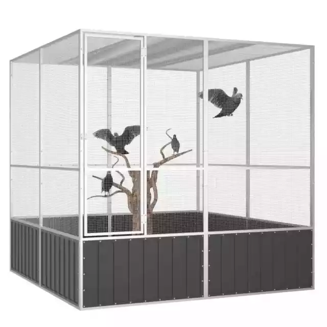 Galvanised Steel Bird Cage Sturdy Frame Bird Parrot Aviary With Mesh Design