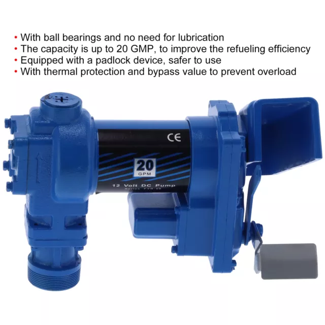 Fuel Transfer Pump Anti‑Explosion 20GPM 45L/min DC 12V For Lawn Tractors Ships✈