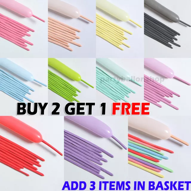 260Q Pastel Long Magic Balloons Different Color Latex Traditional Modelling