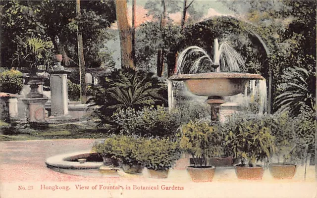 China - HONG KONG - View of fountain in Botanical Gardens - Publ. The Hong Kong