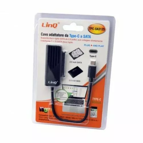 Convertidor Adaptador De Disco Duro USB Type-C A SATA A 15 Pin Linq TPC-SA3125