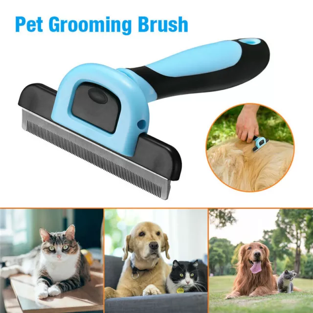 Grooming Brush For Pet Dog Cat Deshedding Tool Rake Comb Fur Remover Reduce Hair