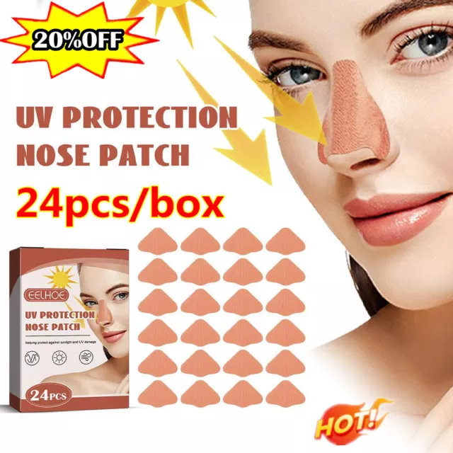 24 piezas protector solar nariz parche UV protección nariz máscara cuidado de la piel protección solar CALIENTE