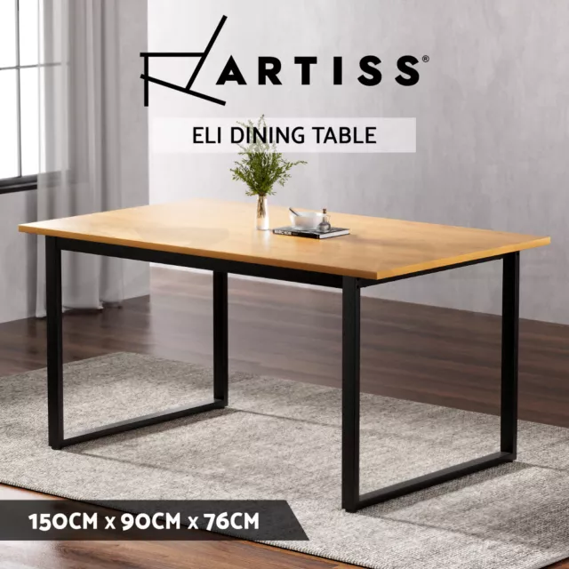 Artiss Dining Table 6 Seater Kitchen Cafe Rectangular Wooden Table 150CM