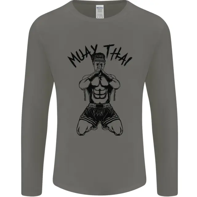 T-shirt da uomo Muay Thai Fighter arti marziali miste MMA a maniche lunghe