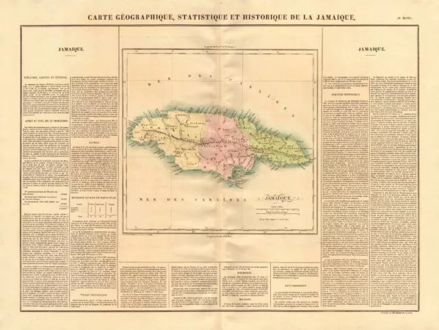 'Jamaïque'. The island of Jamaica showing counties. BUCHON 1825 old map