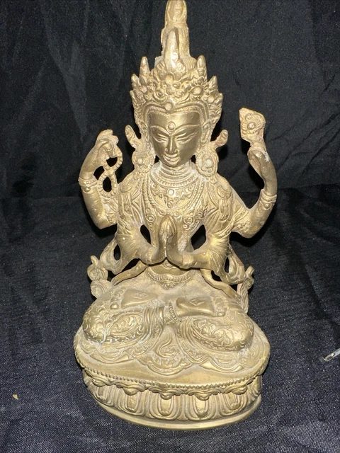 Tibet Buddhism temple bronze Gilt Tara Kwan-Yin GuanYin longevity Buddha Statue