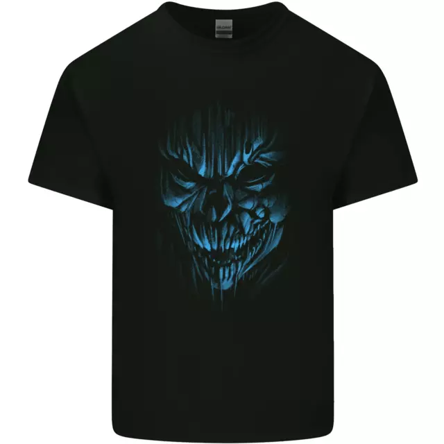 T-shirt top da uomo in cotone Demon Skull Devil Satan Grim Reaper gotica