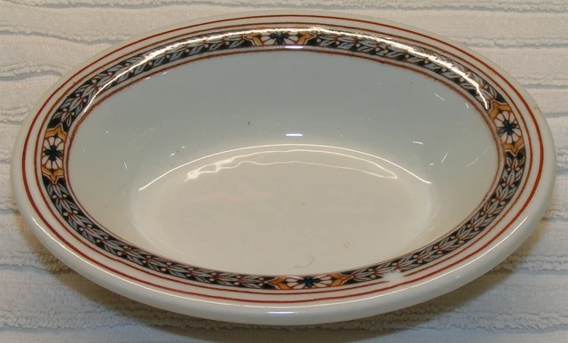 RR/BS PRR Railroad China Oval Baker in the Purple Laurel Pattern