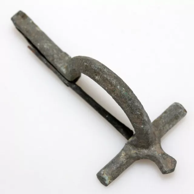 Ancient Roman-Military silver crossbow fibula brooch-early 300 A.D 2