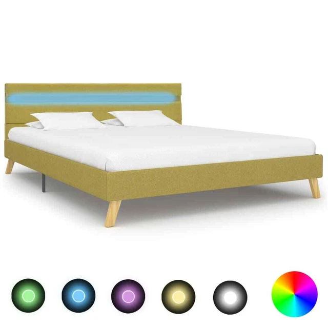 Polsterbett mit LED Stoff Doppelbett Bett Bettgestell mehrere Auswahl vidaXL