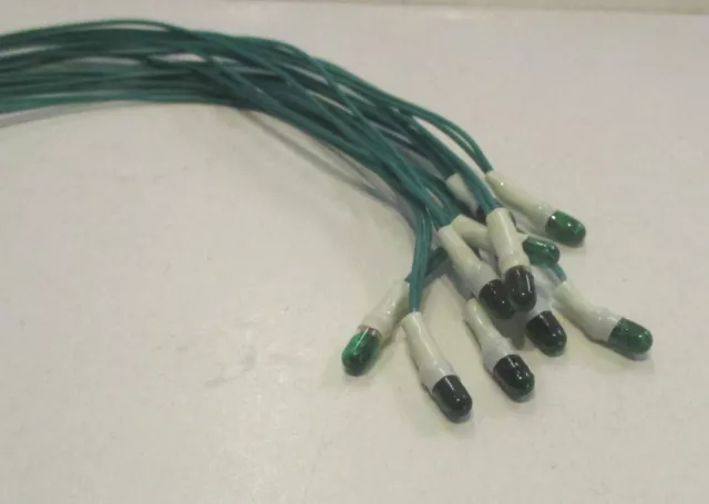 2K166 10 x12volts 80ma Green Grain of Wheat Light Bulbs with 150mm Wires 1stPost