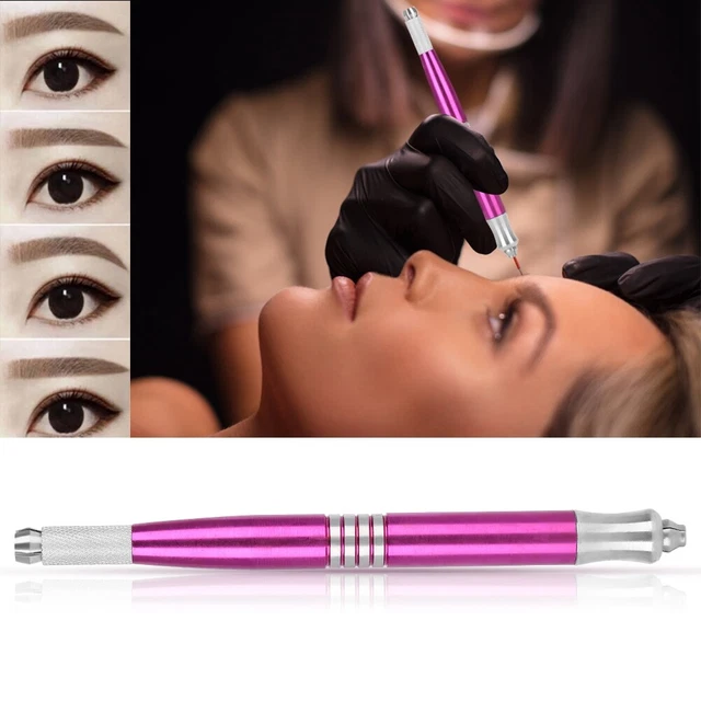 DOUBLE ENDED SEMI Permanent Eyebrow Tattoo Manual Pen Microblading Pen ...