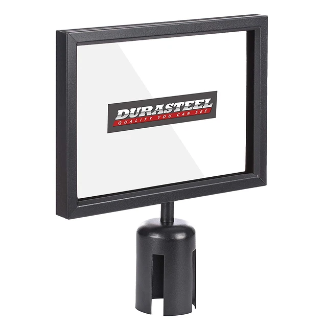 Stanchion Sign Holder - Landscape Display for 8.5" X 11" Paper Size - Double Sid