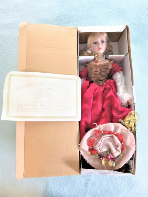 New Heritage Signature Collection Christina Country Porcelain Doll Blonde Hair