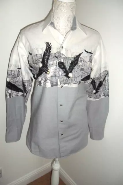 Vintage Designer Brooks & Dunn Western / Cowboy Shirt Size 15 In Collar Vgc