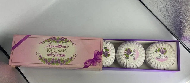 SAPONETTE DI KARINZIA ALLE VIOLETTE CONF DA 3 VINTAGE 100 GR cad una NUOVO - NEW
