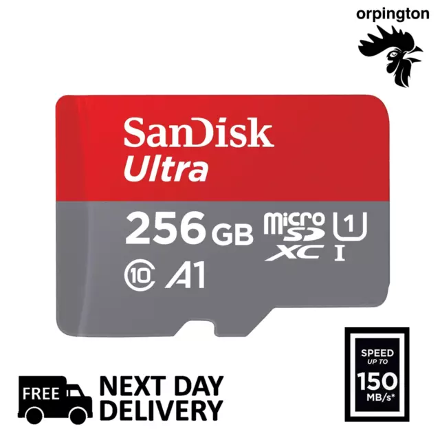 SanDisk Ultra 256GB 150 MB/s Micro SD microSDXC Card + SD Adapter Class 10 - New