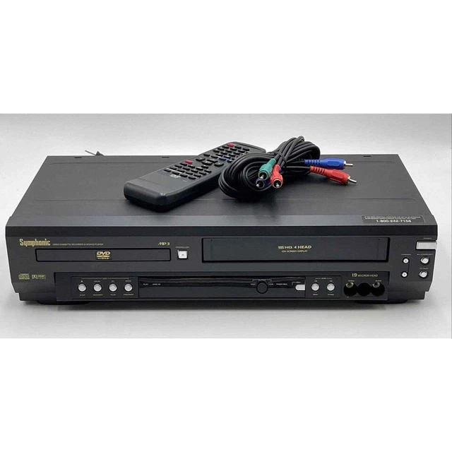 SYMPHONIC SD7S3 DVD VCR Combo with Remote Cables and Hdmi Adapter £173.