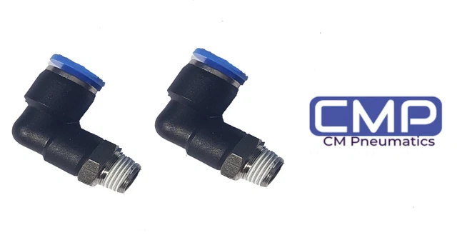Montaggio pneumatico one-touch 6 mm -1/8 nero/blu olio tubo acqua carburante aria 2 pz