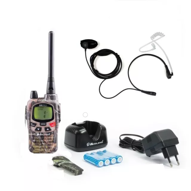 Talkie Walkie Midland G9 Pro Camouflage 30 Km  Chargeur + Laryngophone Avec Ptt