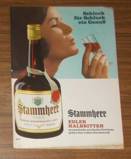 Seltene Werbung Doornkaat STAMMHERR - Schluck für Schluck ein Genuß 1967