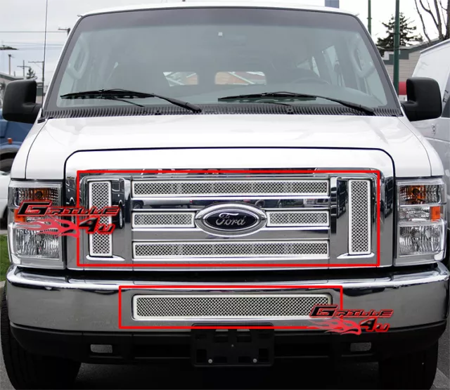 Fits 2008-2014 Ford Econoline Van/E-series Mesh Grille Combo