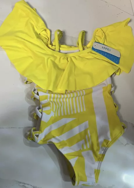 GIRLS ONE PIECE swimsuit Yellow 3-4Y $12.99 - PicClick
