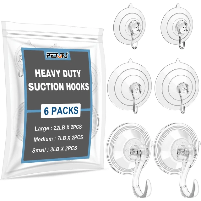 Wreath Hanger, Suction Cup Hooks with Key Lock, Heavy Duty Vacuum Wall W