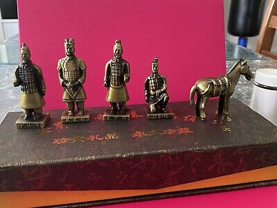 chinese Antiques terra cotta warriors 5 Figures SEt Tomb Of Emperor Original Box