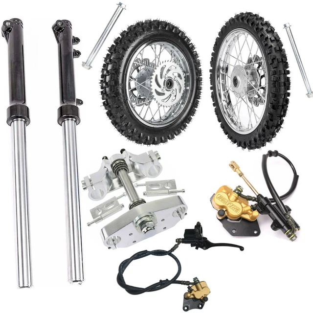 KIT ROUES 14& 12" 60/100-14 et 80/100-12 jante pneu pitbike coolter