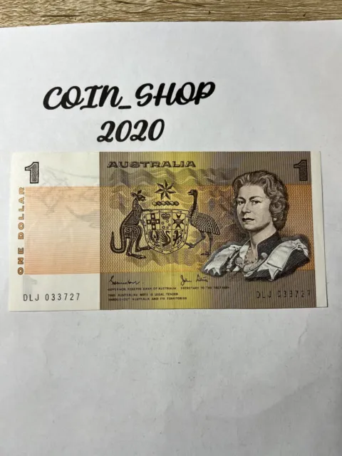 Banknote Australia 🇦🇺 $1.00 1982 Johnstone/Stone DLJ Close To Aunc  #55