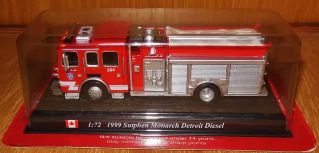 DEL PRADO 1:72 1999- SUTPHEN MONARCH DETROIT DIESEL Feuerwehr-Fahrzeug NEU + OVP