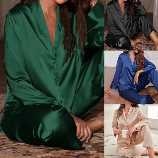 Hot Sale Women Pajamas Set Tops Pants Soft M~2XL Size M-2XL Tops+Pants