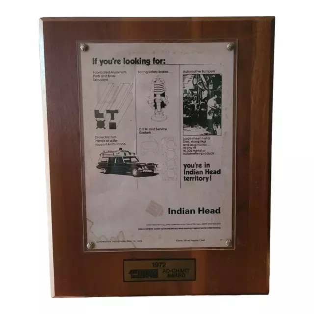 1972 Automotive Industries Ad-Chart Award Indian Head Ambulance Advertisement