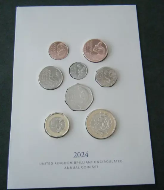 2024 Royal Mint Definitive BU 8 Coin Set From 1p to £2 - Brilliant Uncirculated