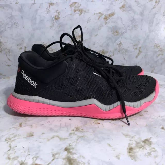 Reebok Zprint Train Womens Sz 9.5 Running Shoes Black Pink Athletic Low Sneakers