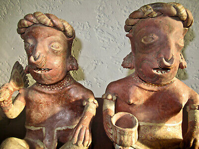 Pre-Columbian Seated Nayarit Couple Ex: Christie's '77 3