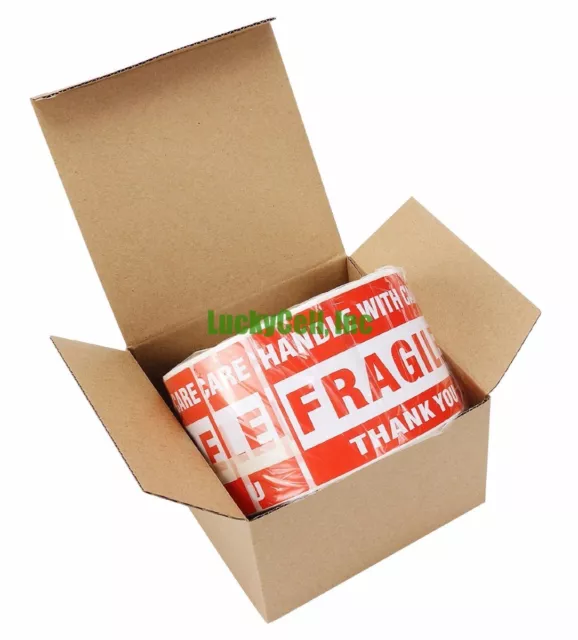 5000 stickers 2" x 3" FRAGILE HANDLE WITH CARE Stickers, Easy Peel and Apply 2