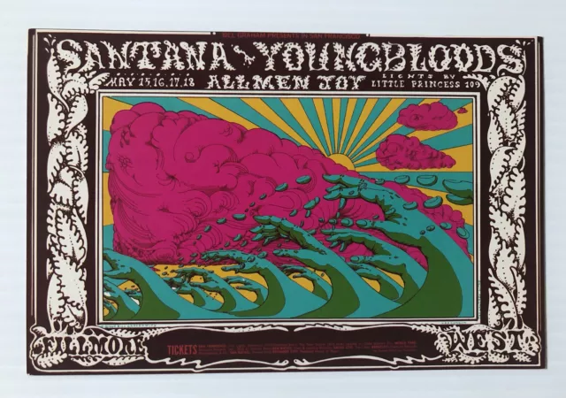 BG173-PC-B Santana Youngbloods Allmen Joy 5/15-18/1969 Fillmore Postcard NM!!!