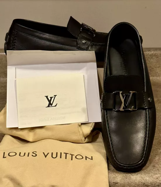 Authentic Louis Vuitton Monte Carlo Blue Leather Mens Loafer US8.5 EU41.5  UK7.5