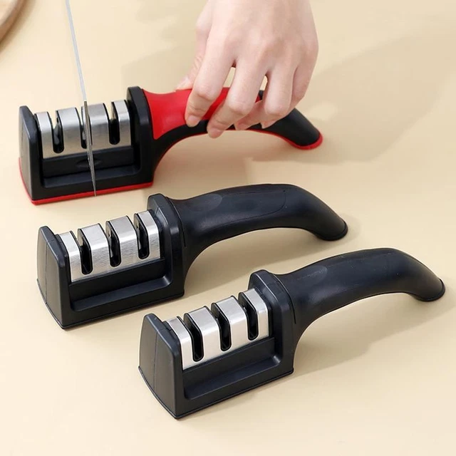 Knife Sharpener Handheld Multi-function 3 Stages Type Quick Sharpening Tool with