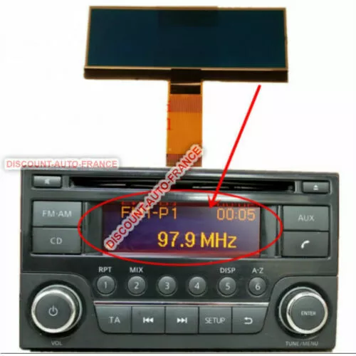 ECRAN LCD RADIO POUR NISSAN Juke, Micra, Navara, Note, NV200, Qashqai, X-Trai