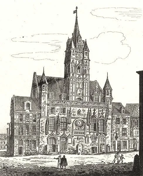 OISE. Hôtel de Ville de Compiègne 1835 old antique vintage print picture