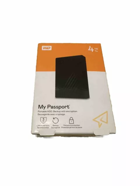 WD Western Digital My Passport 4TB Portable External Hard Drive- Brand New