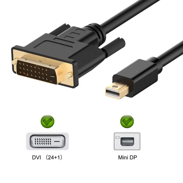 Mini DisplayPort à DVI Câble vidéo Convertisseur de ligne Mini câble DP à DVI