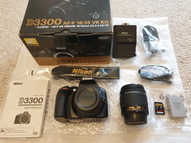 Nikon D3300 24.2MP Digital SLR Camera - Black (Kit w AF-P DX 18-55mm VR Lens)