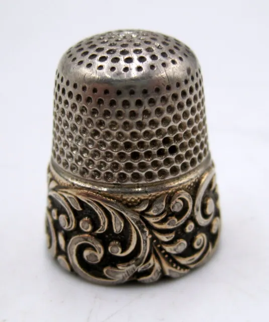 Lovely Antique Ketcham McDougall 14k Gold Band Sterling Silver Thimble