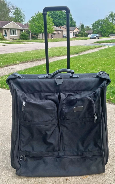 Tumi Black Xl Garment Bag Wheeled Travel Luggage Ballistic Nylon Suitcase Nice